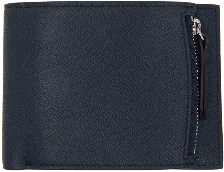 Maison Margiela: Navy Medium Flip Flap Wallet | SSENSE