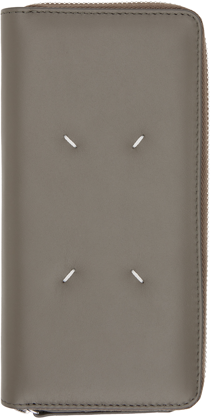 Maison Margiela Taupe Leather Continental Wallet