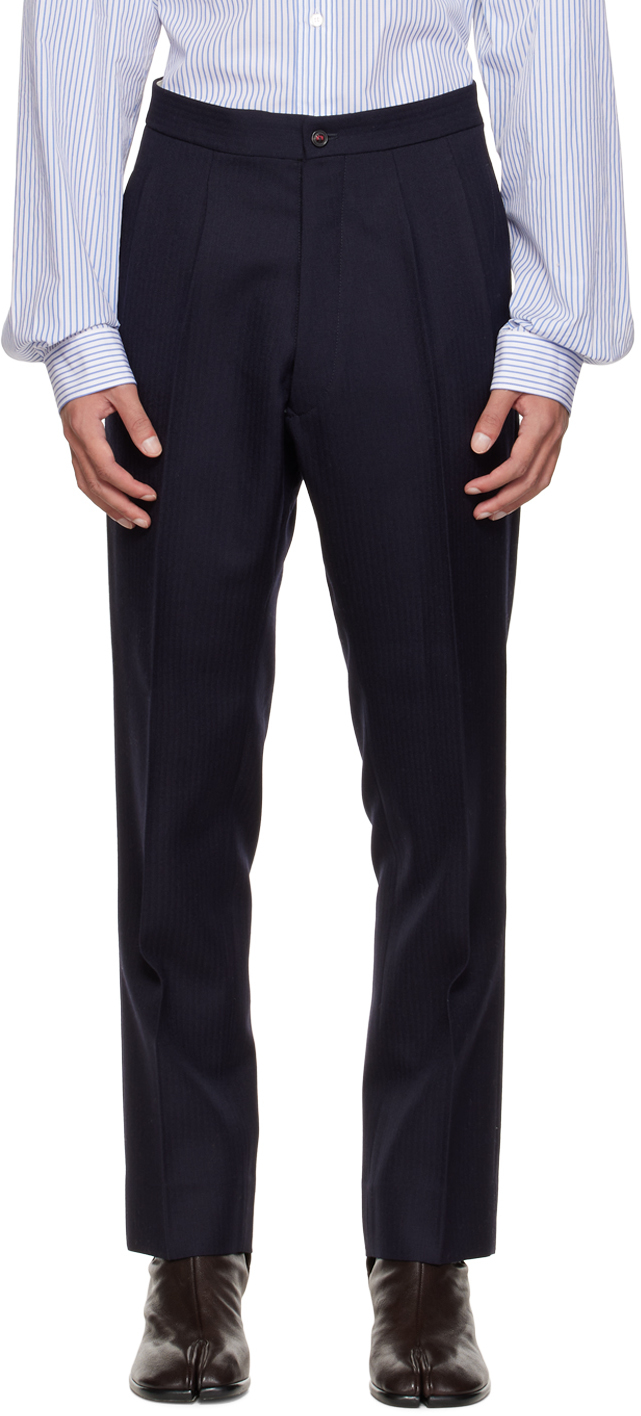 Formal Navy Blue Pleated Trouser for men  Plus Size Pants Big Size Trouser   Regular Fit  Size  36  38 40  42  44