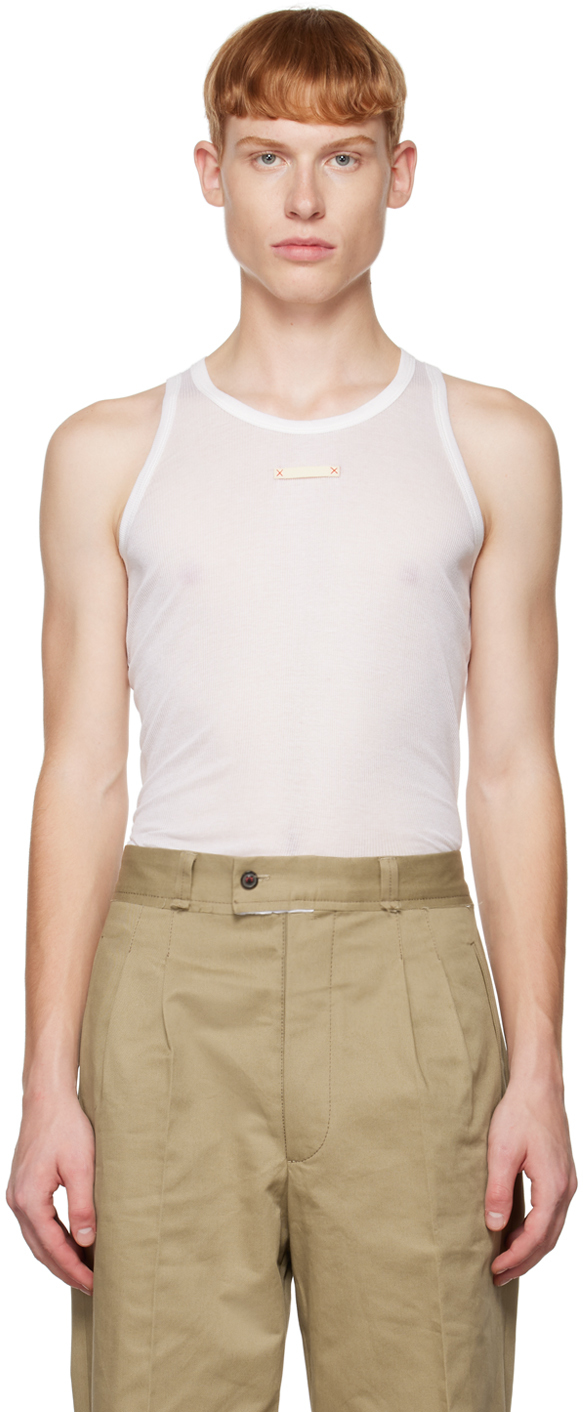 White Patch Tank Top