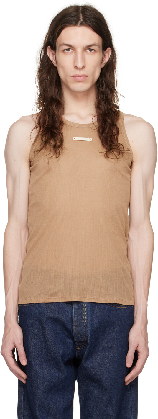 Maison Margiela Beige Patch Tank Top