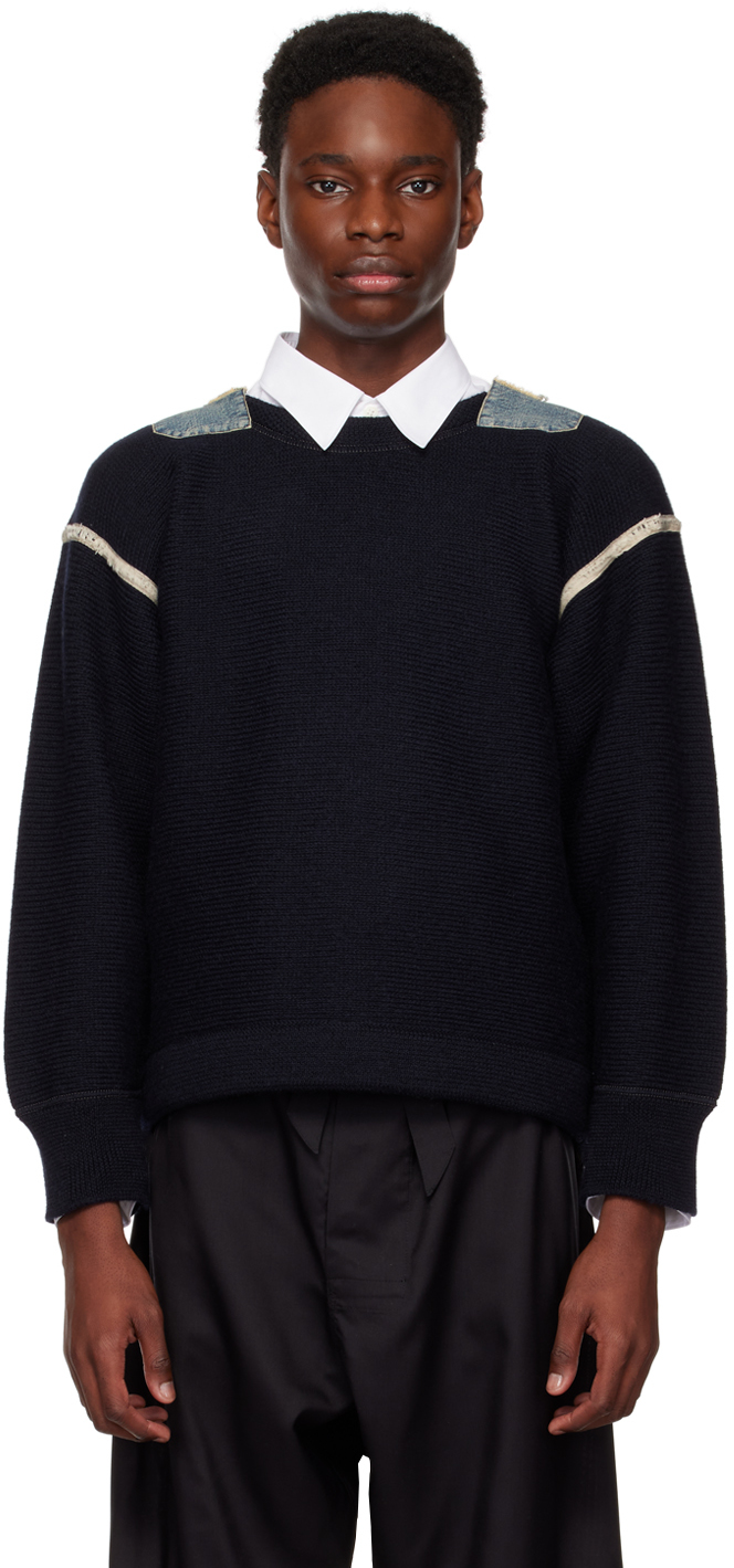 Maison Margiela Navy Reversed Sweater