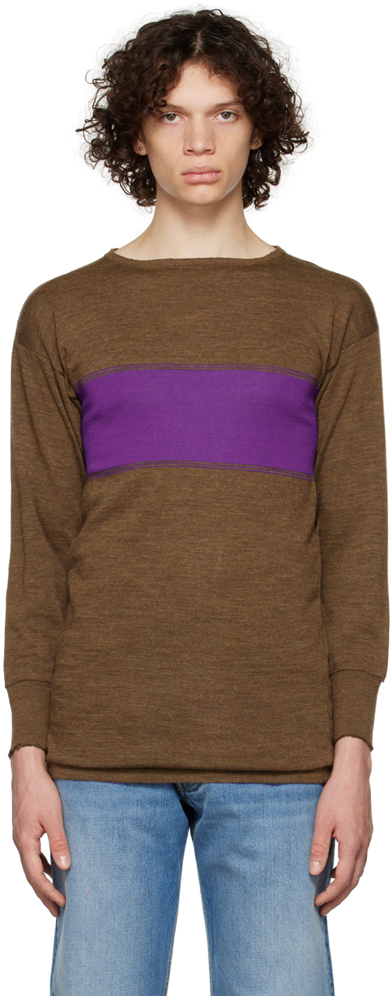 Maison Margiela Brown & Purple Striped Sweater