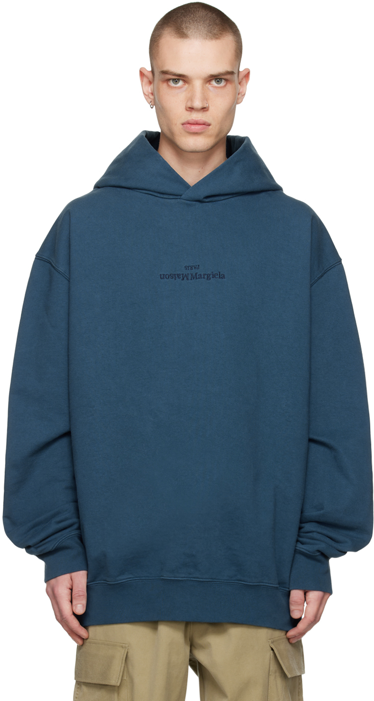 Maison Margiela Blue Relaxed Fit Hoodie