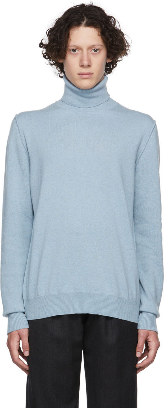 Blue Turtleneck MA Sweatshirt SSENSE Men Clothing Sweaters Turtlenecks 