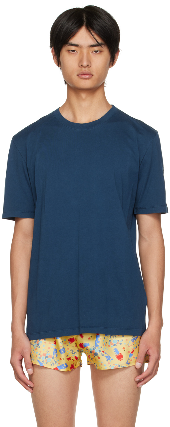 Maison Margiela Blue Crewneck T-Shirt