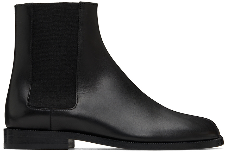 Maison Margiela: Black Tabi Chelsea Boots | SSENSE