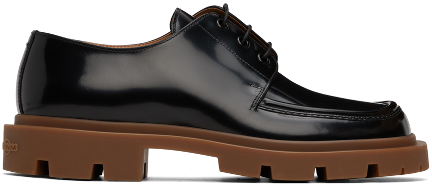 Black Cleated Sole Derbys