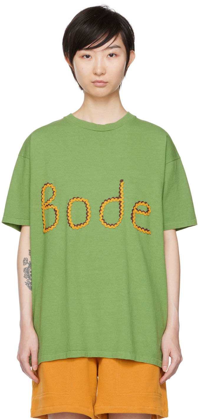 Bode Green Rickrack Namesake T-Shirt