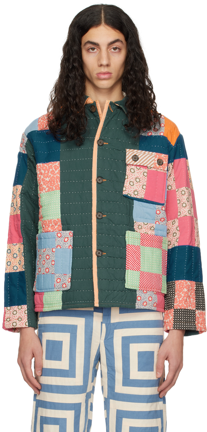 Bode: Multicolor Dotted Daisy Quilt Jacket | SSENSE