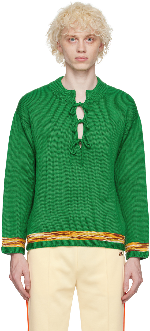 Bode: Green Edge Trim Sweater | SSENSE UK