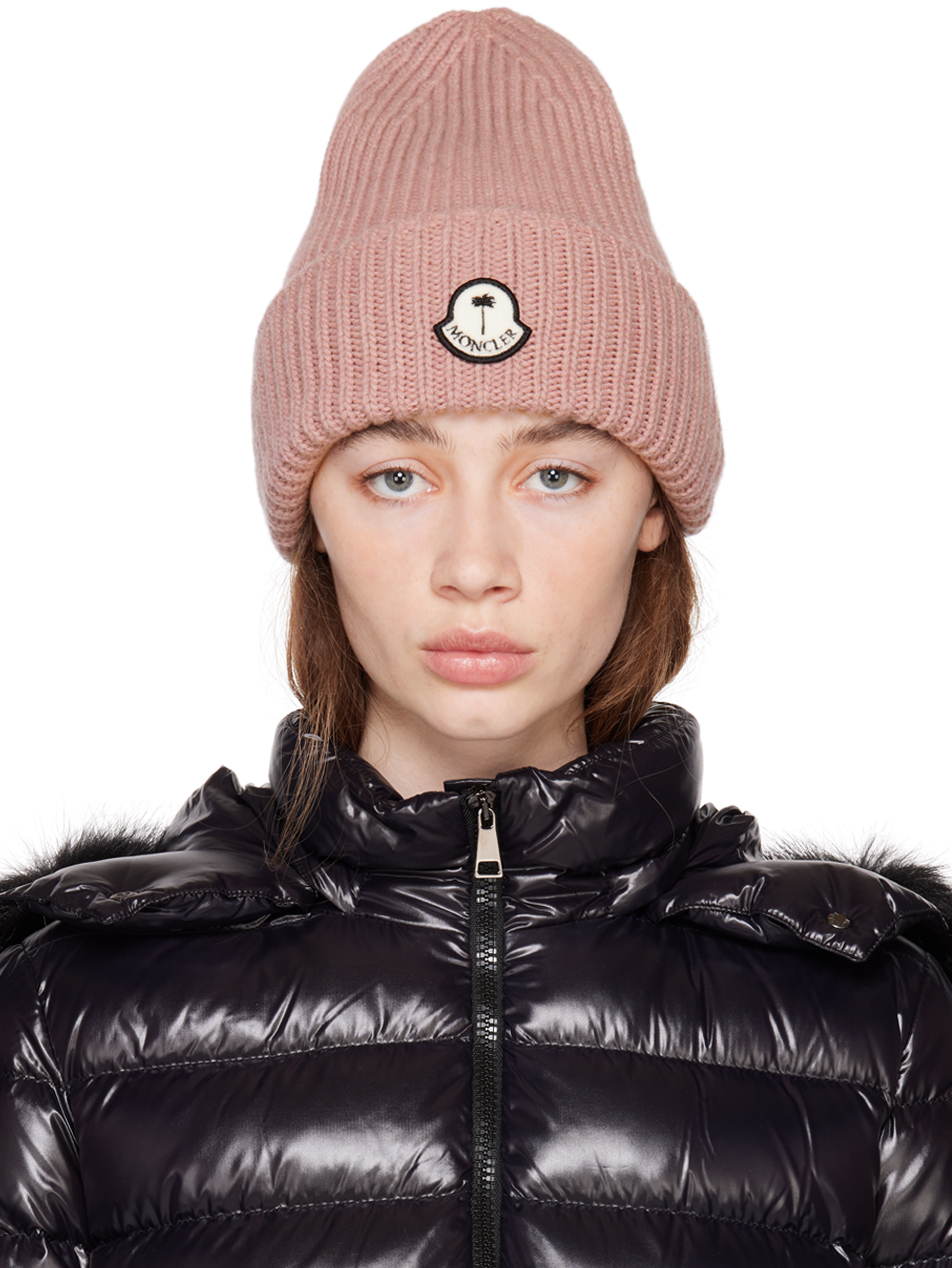 8 Moncler Palm Angels Pink Berretto Beanie