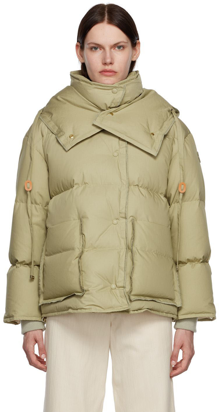 Moncler Genius: 2 Moncler 1952 Khaki Sandy Down Jacket | SSENSE Canada