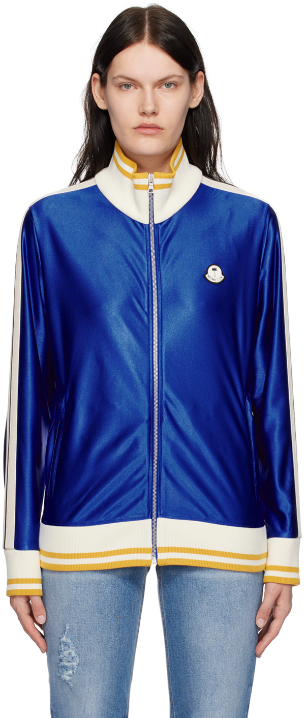 Moncler Genius: 8 Moncler Palm Angels Blue Shiny Jacket