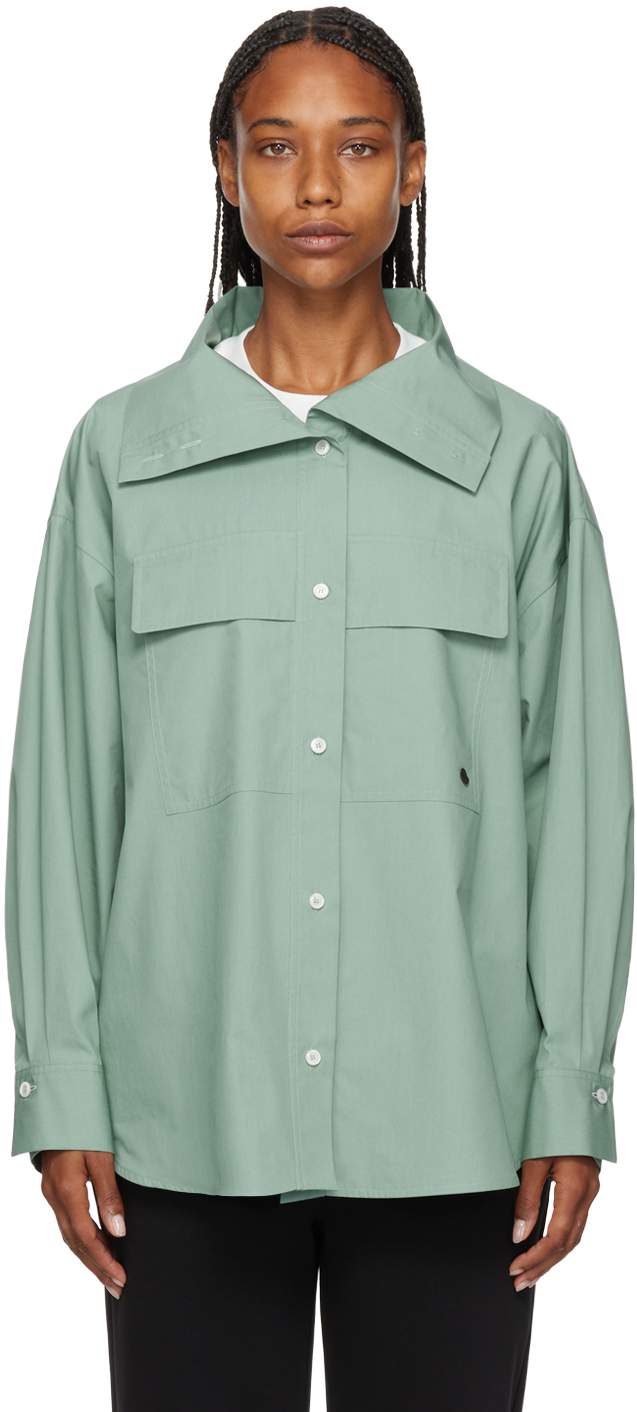 2 Moncler 1952 Green Funnel Neck Shirt