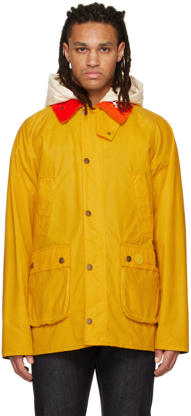 Moncler Genius 2 Moncler 1952 Yellow Barbour Edition Wight Short Down Coat