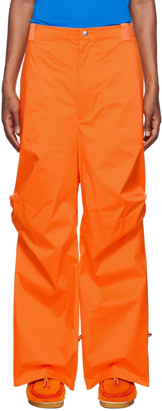 2 Moncler 1952 Orange Nylon Trousers