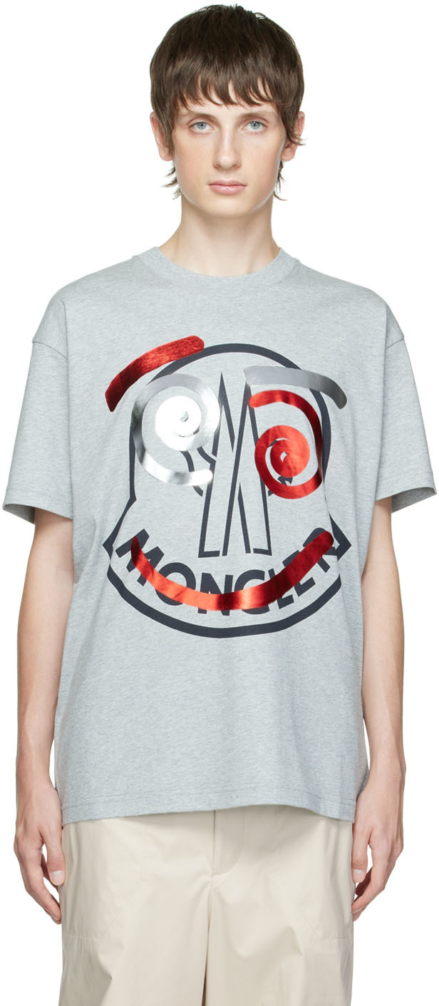 Kano dreng praktiseret Moncler Genius: 2 Moncler 1952 Gray Printed T-Shirt | SSENSE