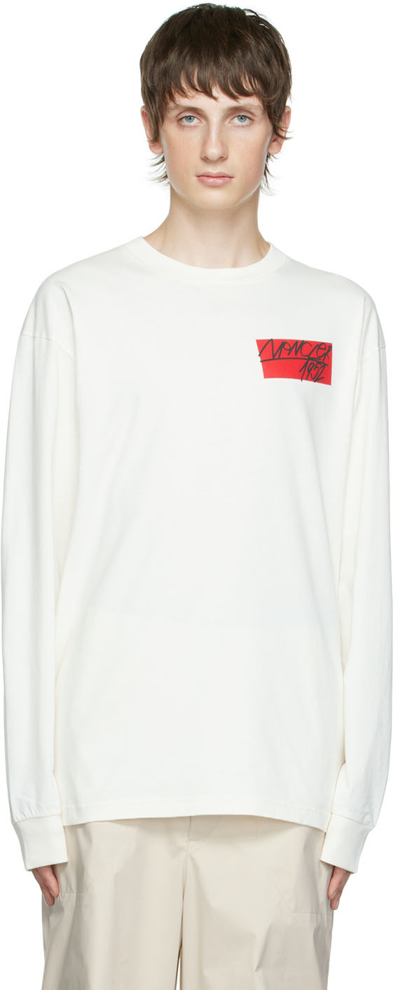 Moncler Genius 2 Moncler 1952 Off-White Printed Long Sleeve T-Shirt