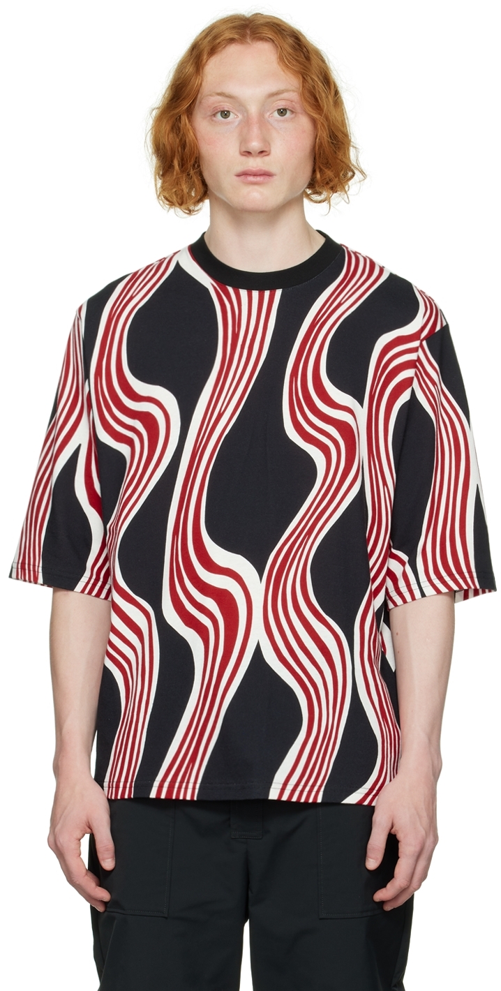 Moncler Genius: Black 1 Moncler JW Anderson Print T-Shirt | SSENSE Canada