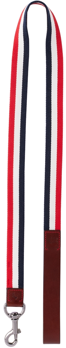 Moncler Genius Navy & Red Poldo Dog Couture Edition Tricolor Leash In 790