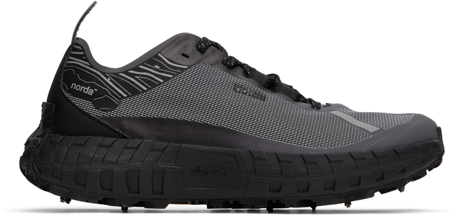 Norda Gray & Black 001 G+ Spike Sneakers In Black-charcoal