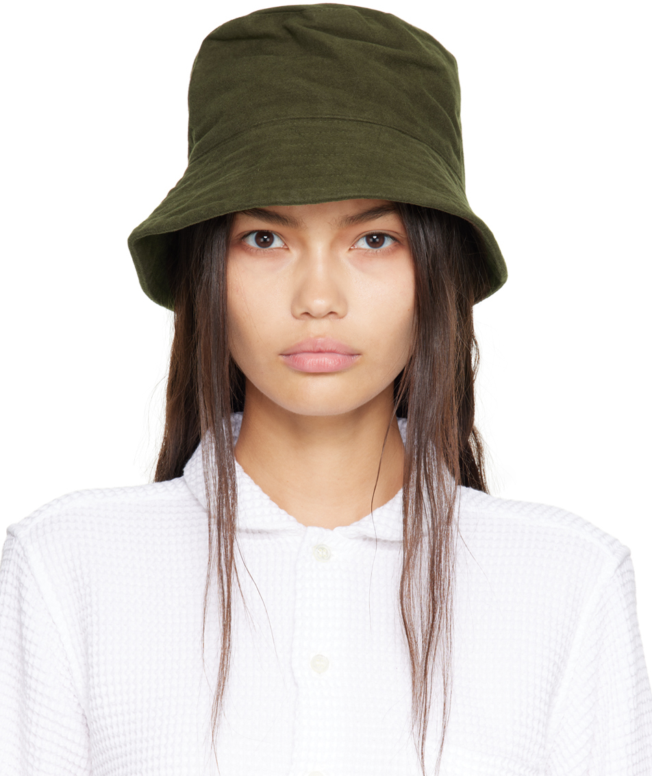 Khaki Asymmetrical Bucket Hat by Engineered Garments on Sale