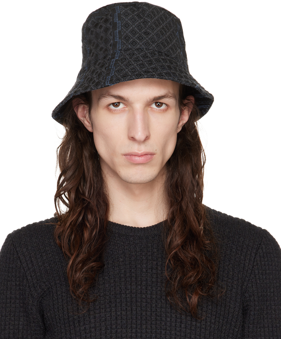 Black Geo Bucket Hat