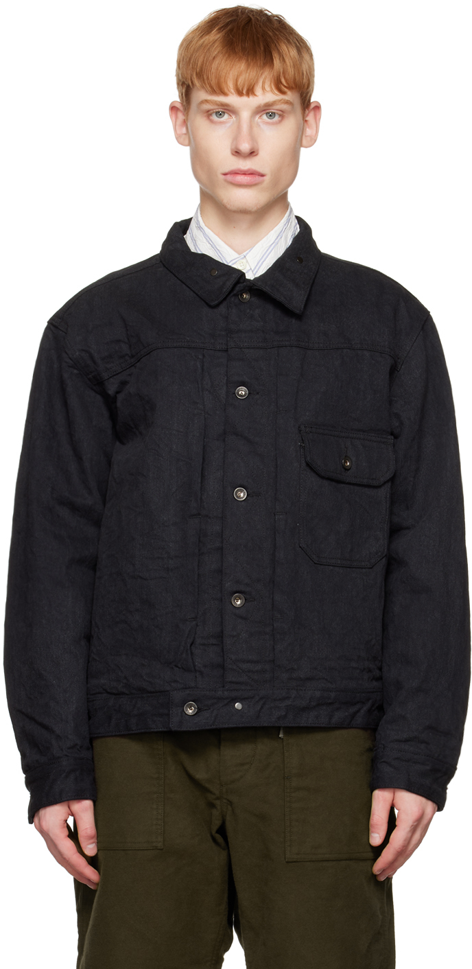 Black Trucker Denim Jacket by Engineered Garments on Sale