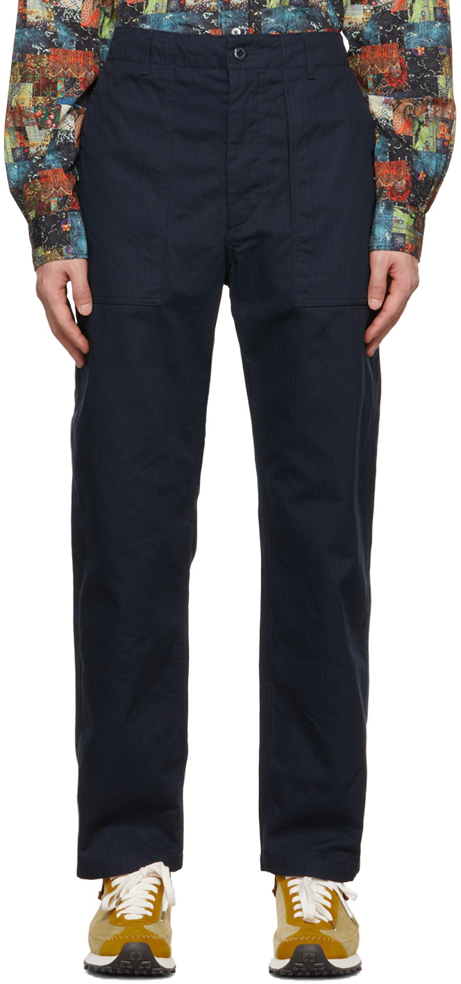 Engineered Garments: Navy Fatigue Trousers | SSENSE