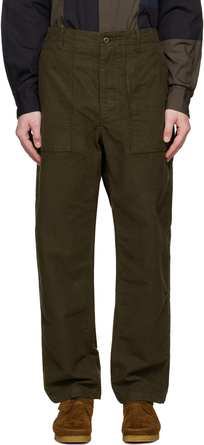 Engineered Garments: Khaki Fatigue Trousers | SSENSE Canada