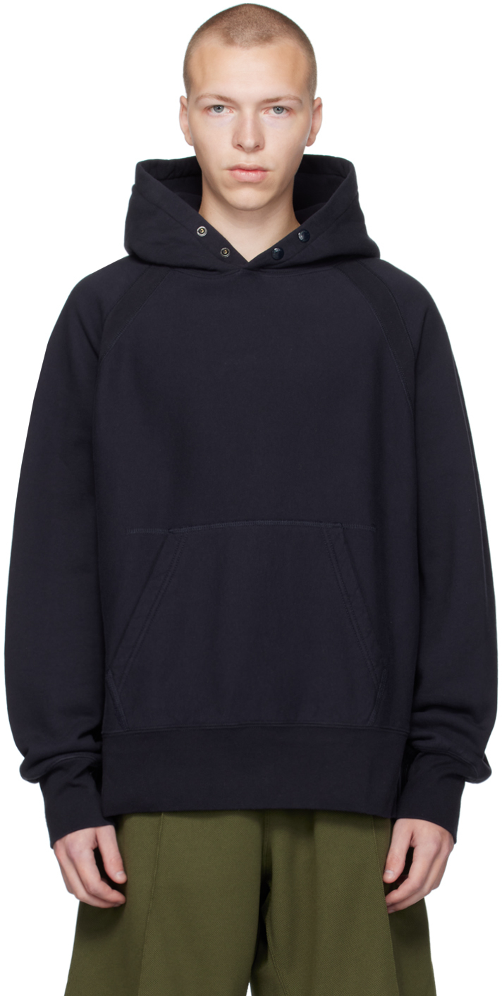 Engineered Garments: Navy Raglan Hoodie | SSENSE
