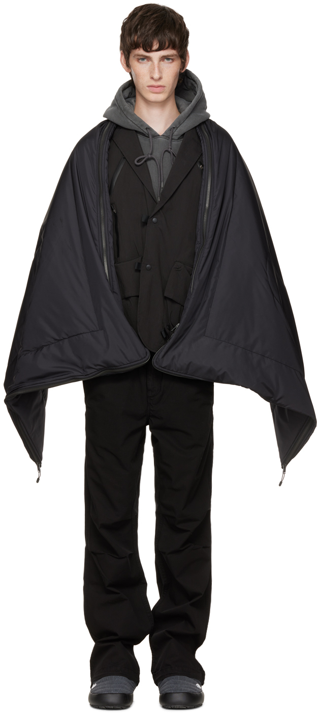 Fumito Ganryu Black Schlafsack Insulated Coat
