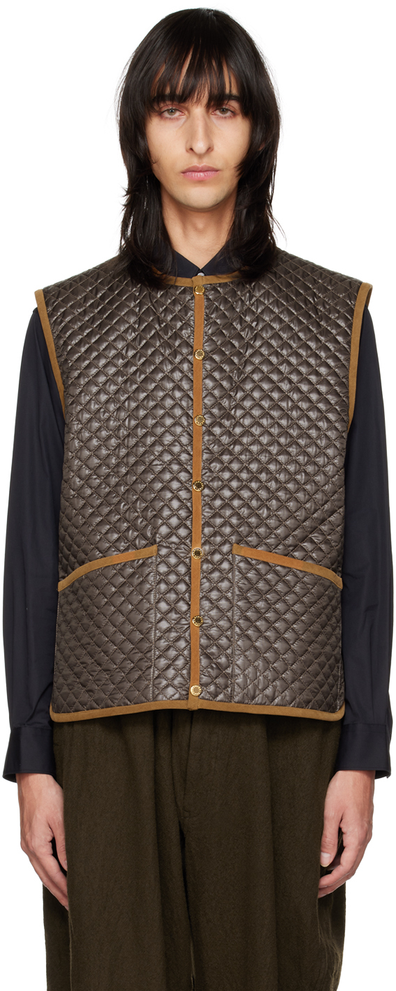 Fumito Ganryu Brown Quilted Vest