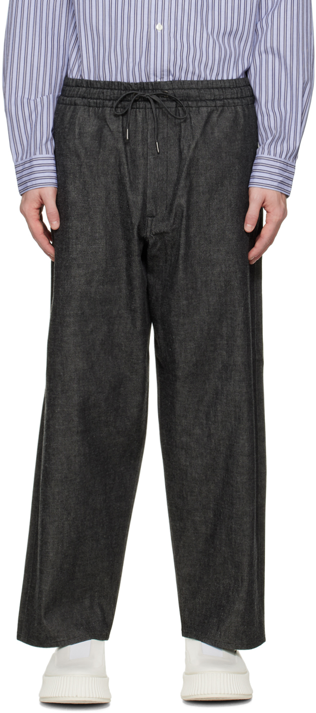 Black Velcro Patch Jeans by Fumito Ganryu on Sale