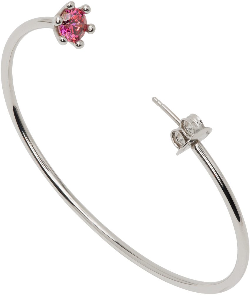 D'heygere Silver Solitaire Hoop Cuff Bracelet
