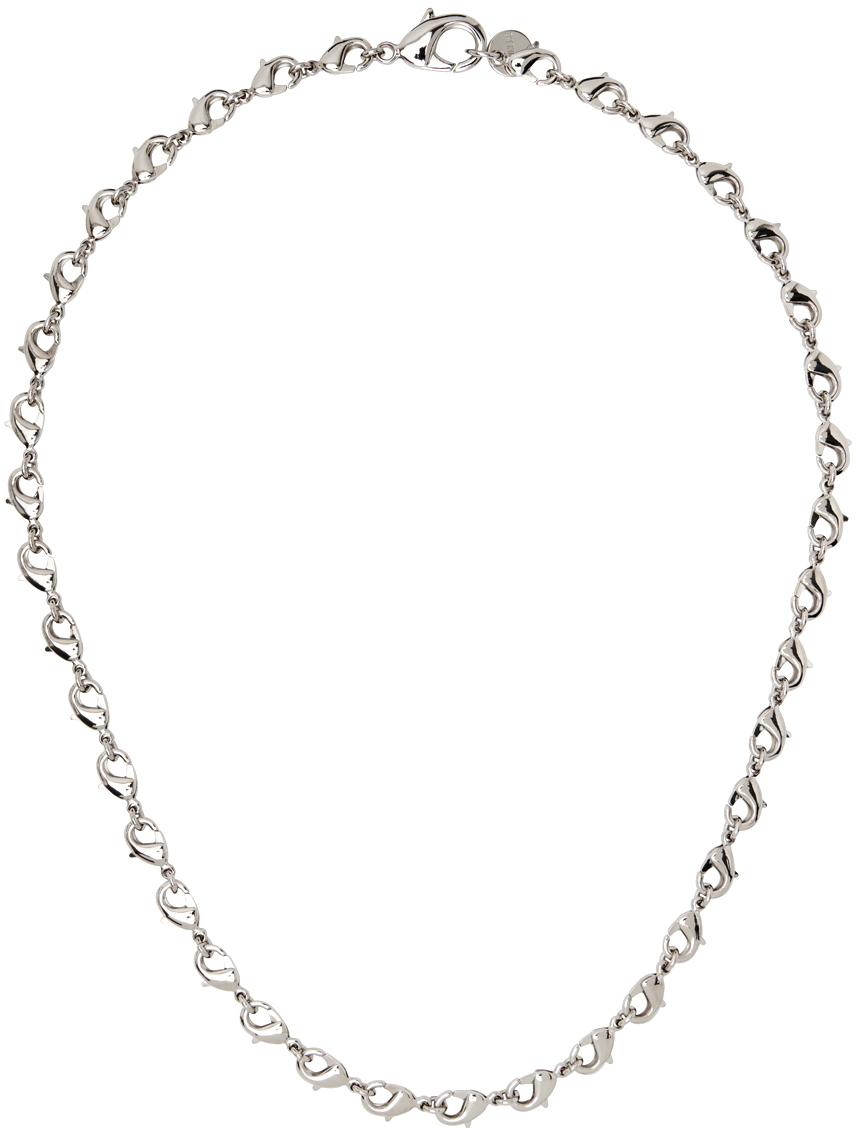 D'heygere Silver Clasp Necklace SSENSE Canada