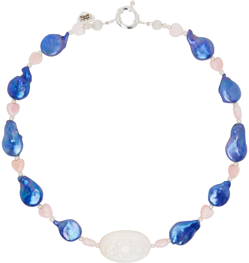 Beepy Bella SSENSE Exclusive Blue & Pink Soft Love Necklace