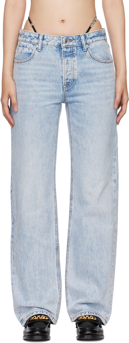 Alexander Blue Diamante Layer Jeans | SSENSE