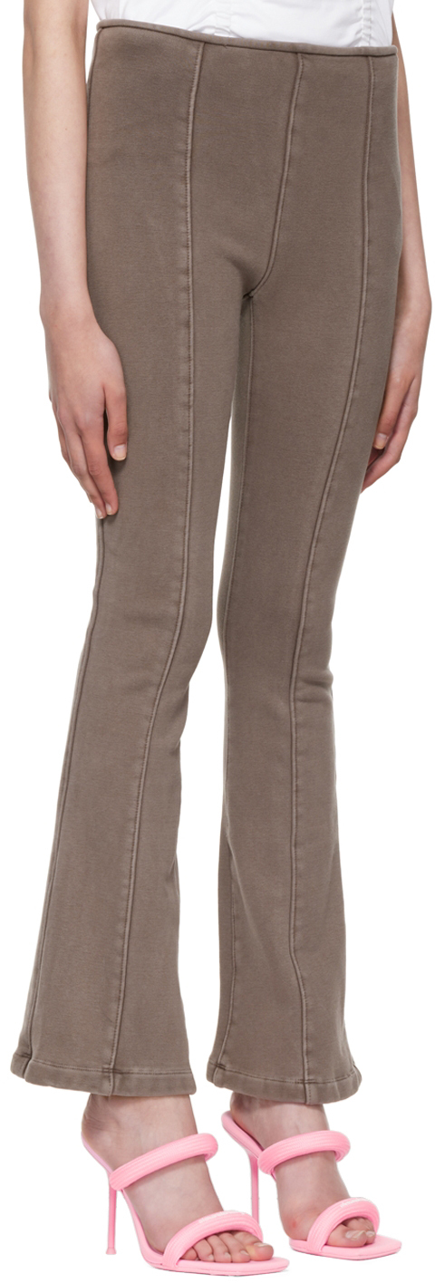 Alexander Wang Slim Flare Pant In Heavy Stretch Terry In Washed Cola 205