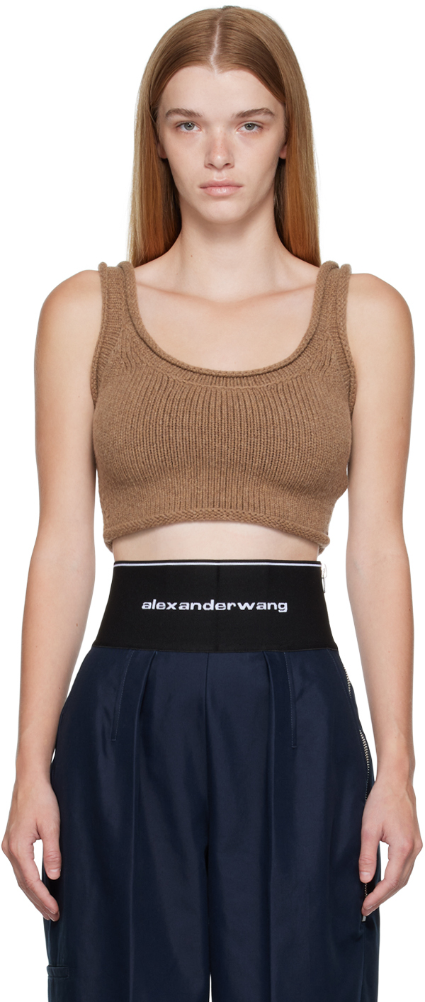 Alexander Wang Brown Cropped Camisole