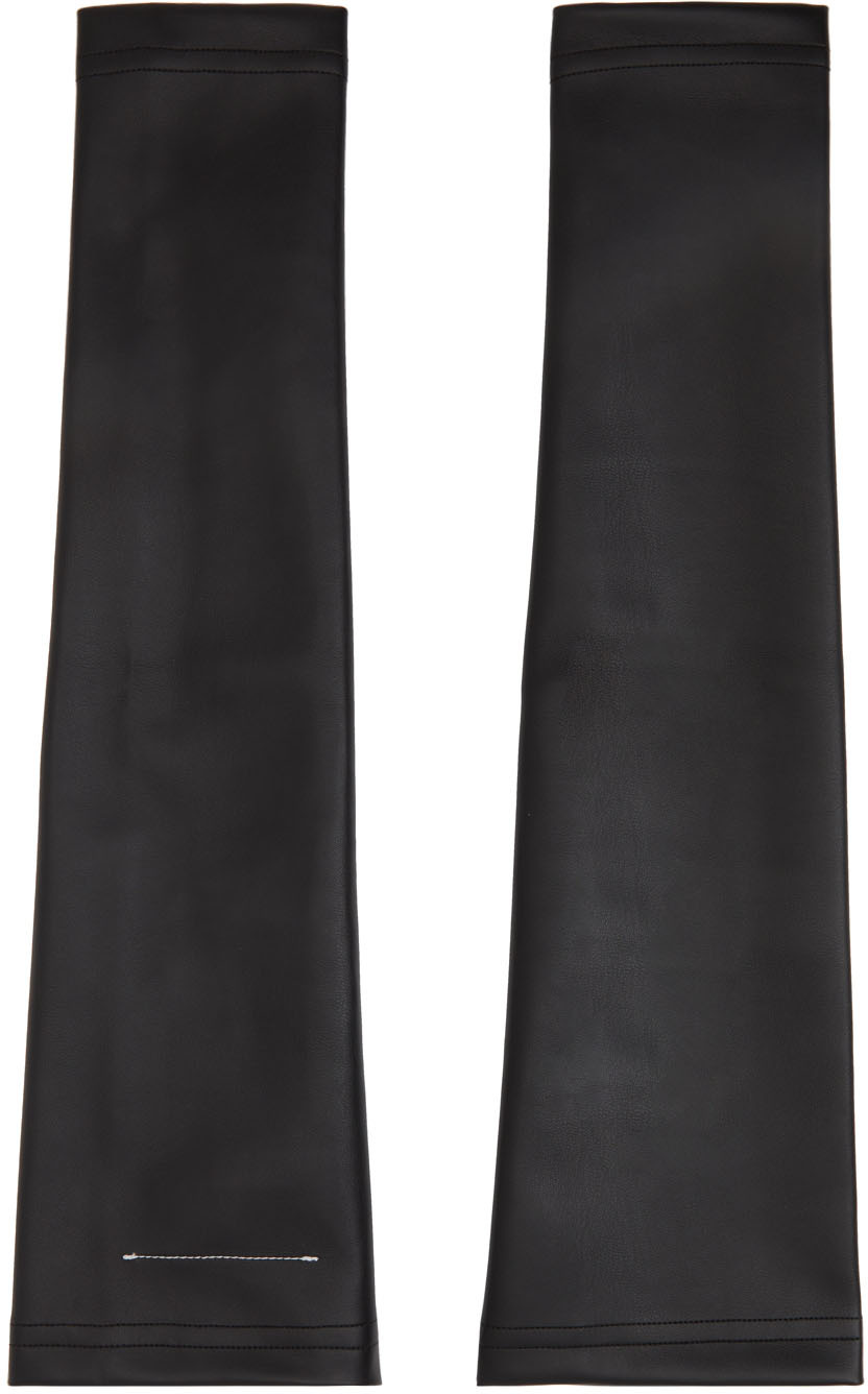 MM6 Maison Margiela Black Faux-Leather Sleeves