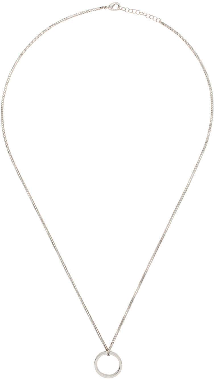 Womens Necklaces MM6 by Maison Martin Margiela Necklaces MM6 by Maison Martin Margiela Necklace With Ring Pendant in Silver,Black White - Save 26% 