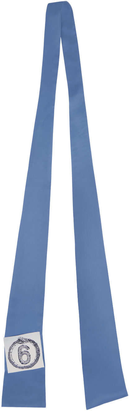 MM6 Maison Margiela: Blue Logo Scarf | SSENSE Canada