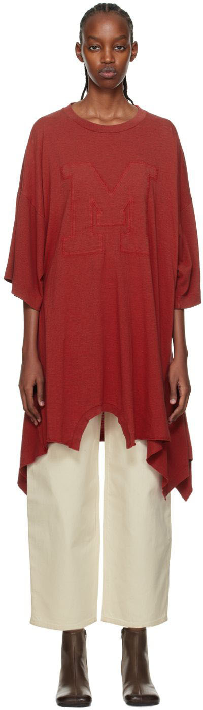 Robe midi Synthétique Maison Margiela en coloris Rouge Femme Vêtements Robes Robes de jour et casual 