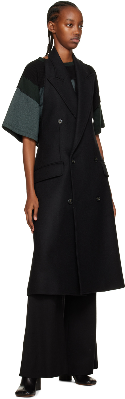 Mm6 Maison Margiela Black Double-breasted Vest In 900 Black