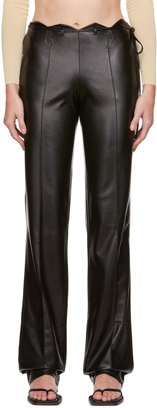 Black Lavalle Faux-Leather Pants