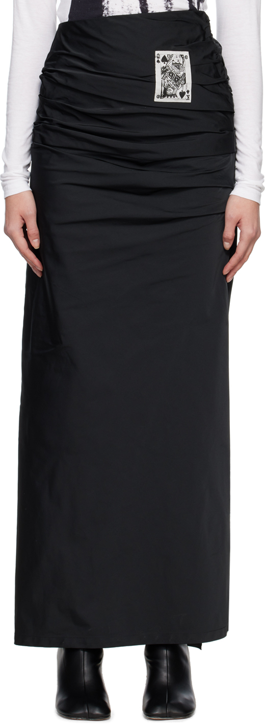 MM6 Maison Margiela Black Draped Maxi Skirt