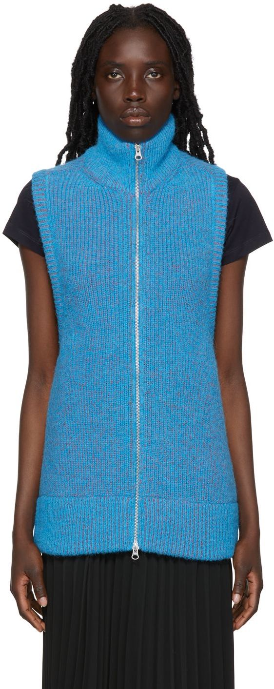 Blue Backless Turtleneck
