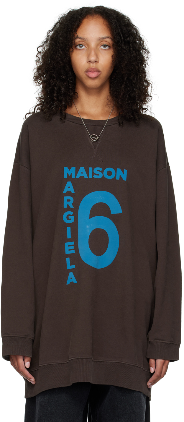 MM6 Maison Margiela Brown Oversized Sweatshirt